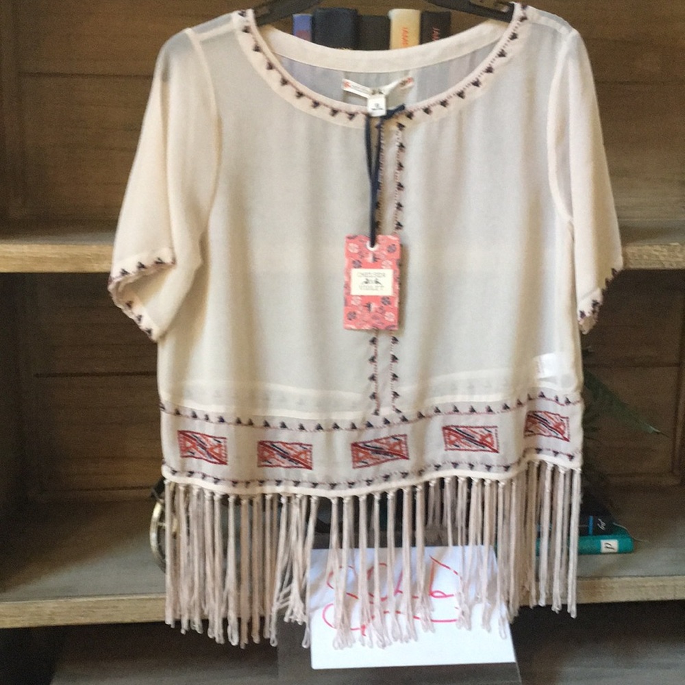 New Chelsea & violet beaded fringe bottom top